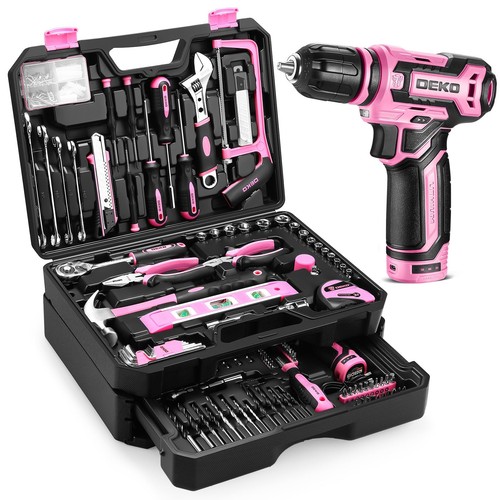 Pink tool kit box with - kit, 12v